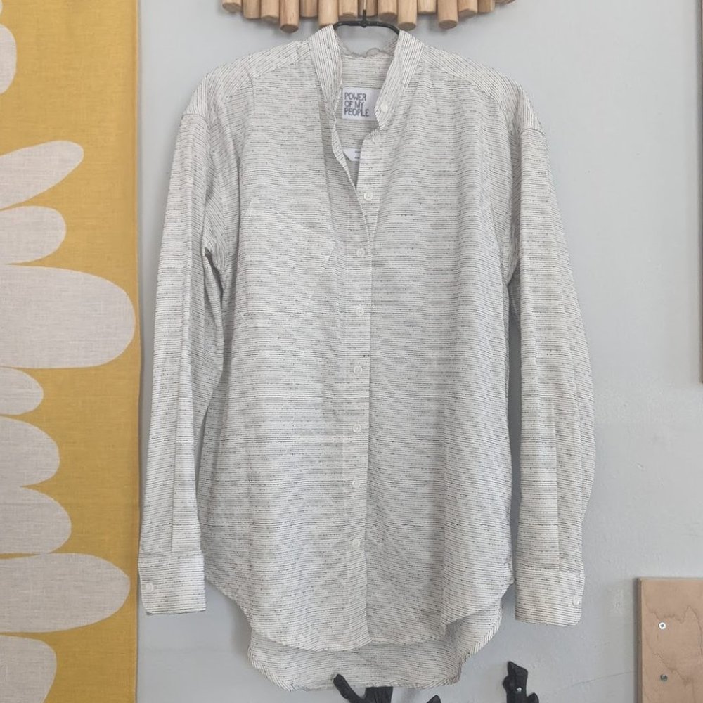 Power of My People Band Collar Bouclé Tunic